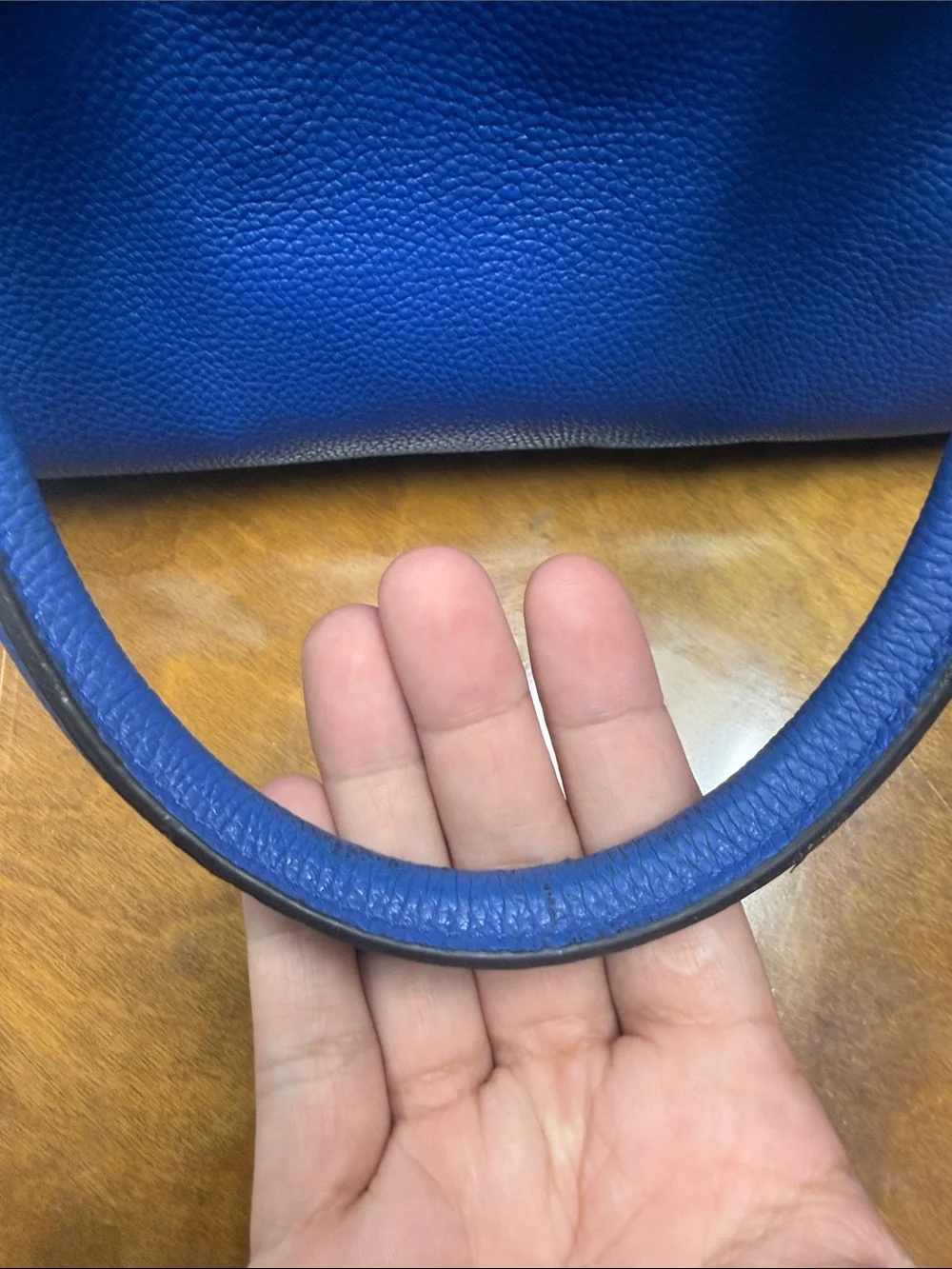 Michael Kors Cobalt Blue Pebbled Leather Satchel with Crossbody Strap